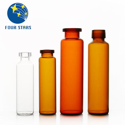 ขวดแก้วใส่ของเหลวในช่องปากมลพิษต่ำสีเหลืองอำพัน 10ml Vial